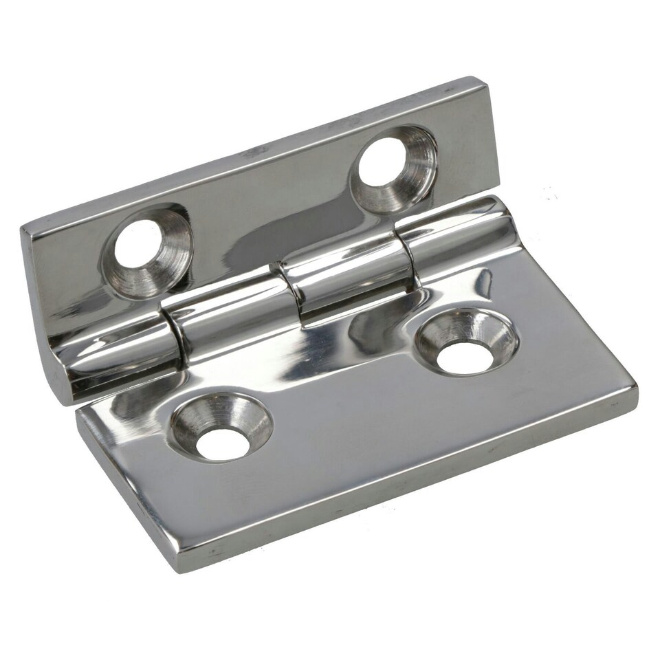 image 1 of Polished Door Hinge 10 Pack Stainless Steel 61mm x 51mm 316 Marine Cabin Hatch Silver