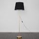 image 2 of ValueLights Charlie Gold Floor Lamp Black Taper Shade and Bulb