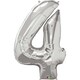 image 2 of Qualatex 34 Inch Metallic Silver Number Balloons (0-9) - Silver - 9