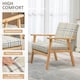image 5 of HOMCOM One Seater Sofa with Rubber Wood Frame Linen Fabric Small Couch Beige