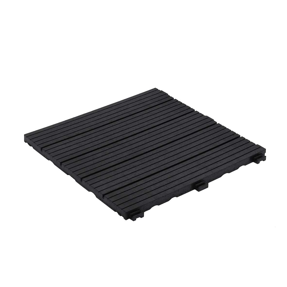 image 1 of Cosmo Garden Patio Cosmopolitan Decking Tiles - Dark Grey | Grey | Dark Grey | Pack of 10