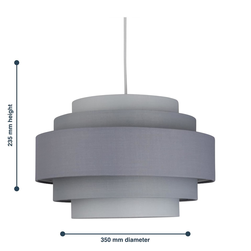 image 1 of Pair of Grey Ombre 5 Tier Light Shades | Grey | Large | 2