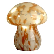 LED Glass Mushroom Lamp - Coral Orange