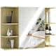 image 1 of HOMCOM Bathroom Wall Cabinet with Mirror and Open Storage Shelves Natural | Brown