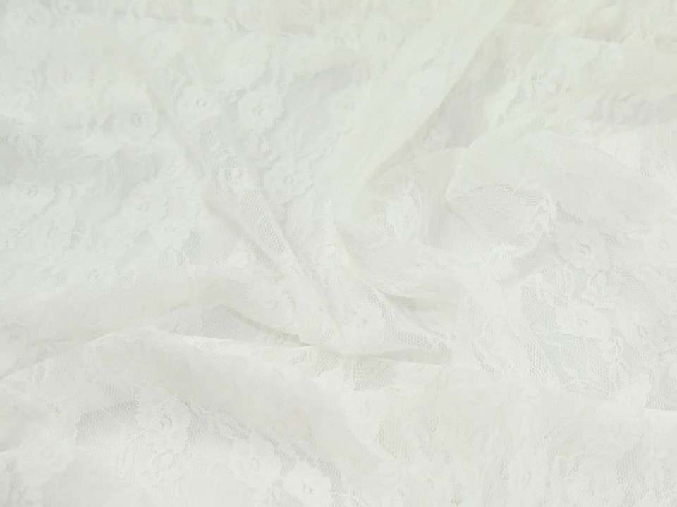 Cream Stretch Lace Fabric for Dressmaking, 152.5cm / 60" Wide - per metre