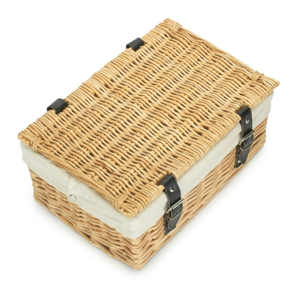 image 1 of 36cm Buff Wicker Empty Picnic Basket White | White | One Size