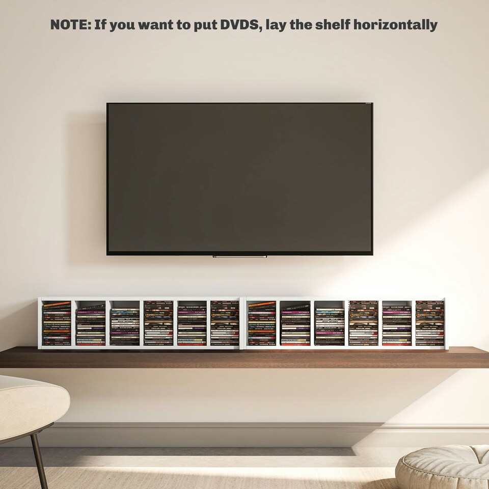 image 1 of HOMCOM Set of 2 CD Storage Units with Adjustable Shelves, High Gloss Grey