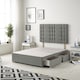 image 1 of Astoria Divan Bed Base with 2 Drawers & 30 Inch Diamante Headboard in Linen Fabric | Silver | Silver | Small Double