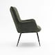 image 2 of Vera Velvet Occasional Living Room Modern Accent Chair (Green)
