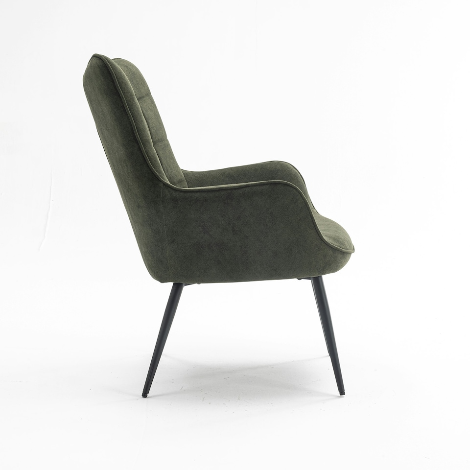 image 1 of Vera Velvet Occasional Living Room Modern Accent Chair (Green)