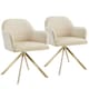 image 1 of Lounge Armchair Living Room Accent Chair 360 Swivel Slim Steel Legs Velvet Fabric | Cream | cream/gold | 2