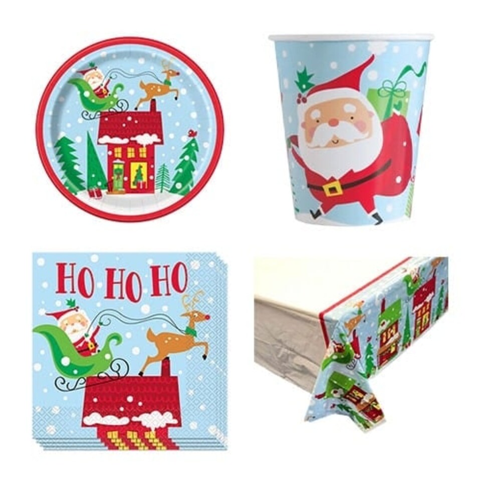 Colourful Santa Christmas 8 Person Value Party Pack