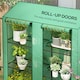 image 6 of Outsunny 3 Tier Lean-to Mini Greenhouse with Reinforced Plastic Cover, Portable Indoor Outdoor Green House with 2 Roll-up Doors and 6 Wire Shelves, Green | Green