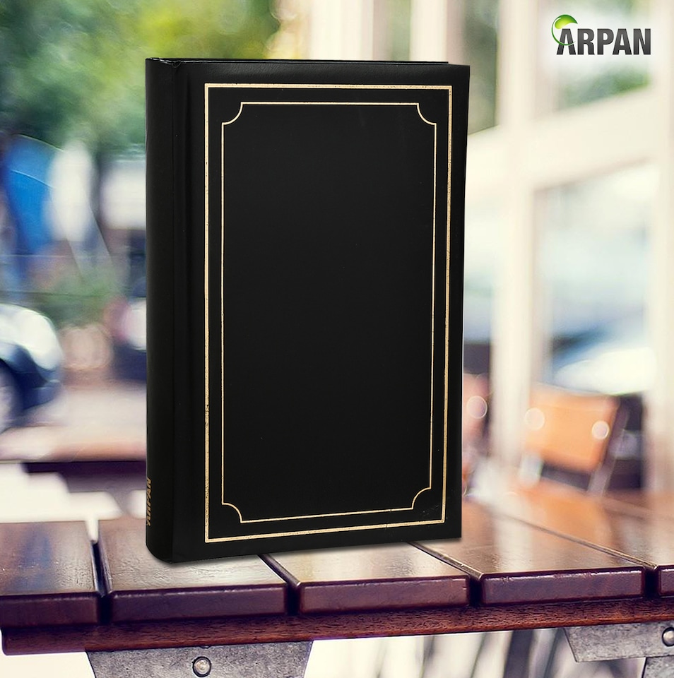 image 1 of ARPAN Deluxe Padded Cover Slip In Memo Photo Album for 300 Photos 6x4" (10x15cm) – Bookbound Picture Album with Memo Writing Space – Black