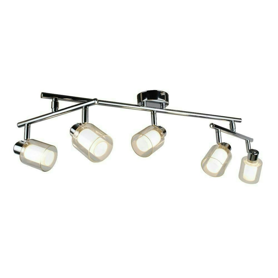 image 1 of Jacey 5 Light Chrome Ceiling Spotlight Bar