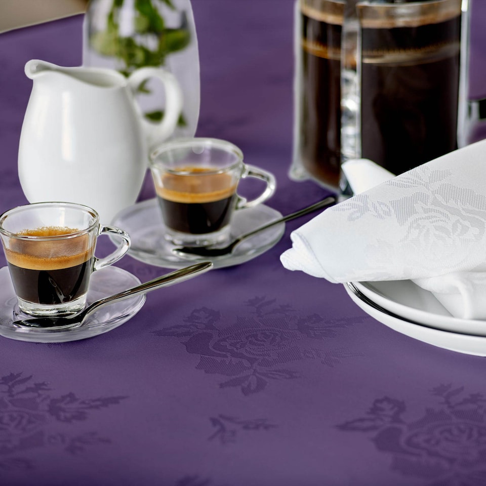 image 1 of Polyester Rose Design Tablecloth | Purple | Purple | 178cm x 178cm