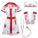 image 1 of Bloody Nurse Costume - with Stockings & Stethoscope Red | 2XL