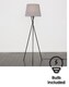 image 4 of ValueLights Camden Black Tripod Floor Lamp Grey Taper Shade & Bulb | Grey