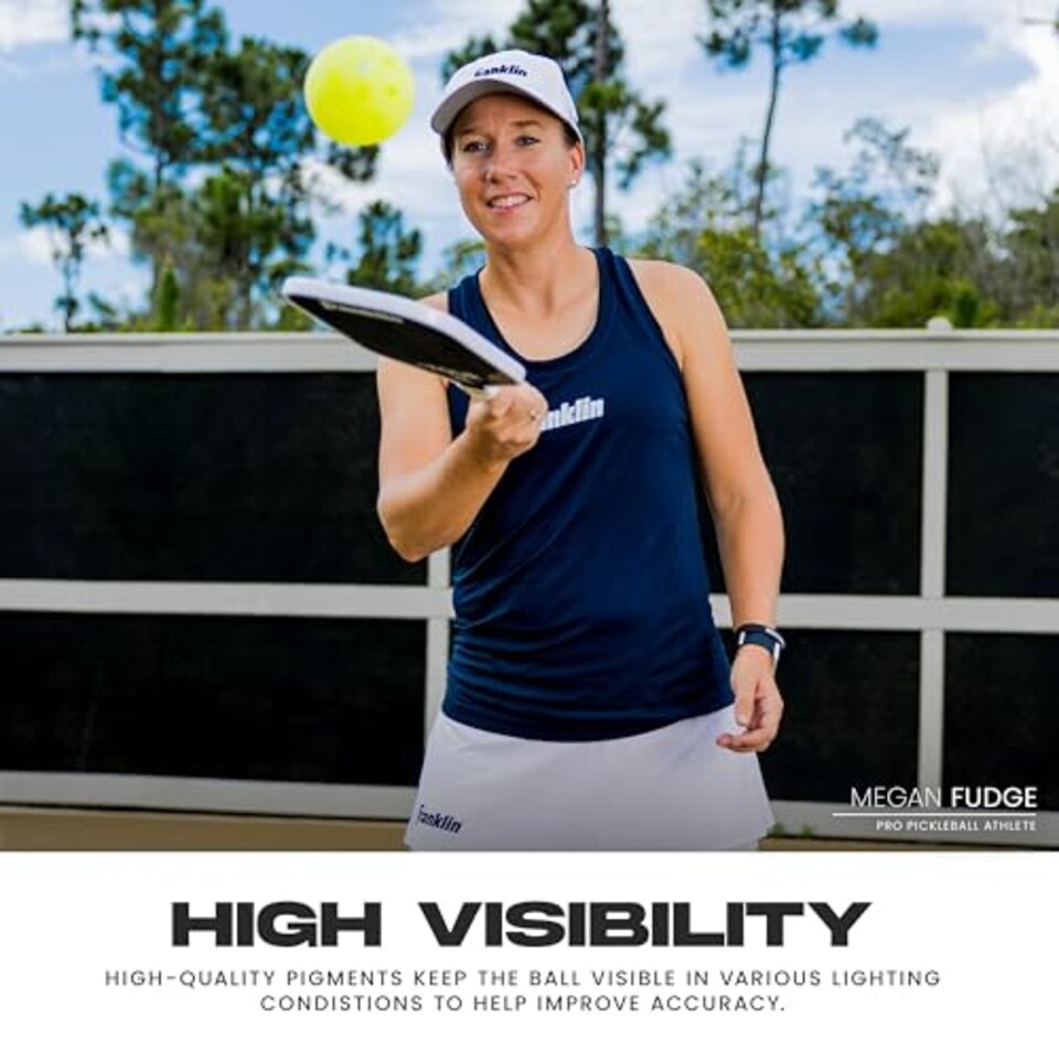 image 1 of Franklin Sports Outdoor - X-40 Pickleball Balls - USA Pickleball (Usapa) Approved - 100 Bulk Pack Outside Pickleballs - Yellow - Us Open Ball