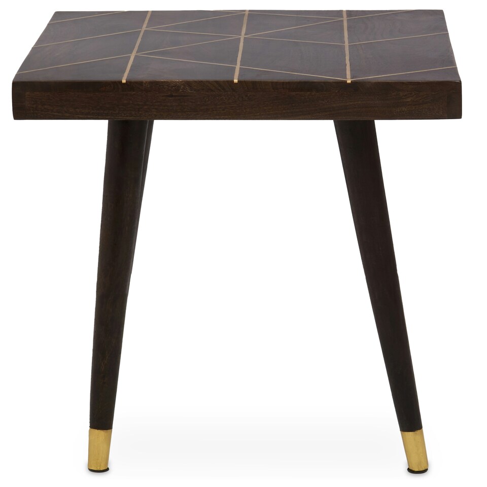 image 1 of Interiors by Premier Mango Wood And Gold Tip Legs Side Table Brown