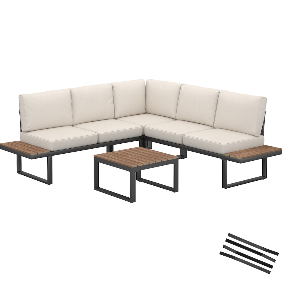 image 1 of Eliar Garden Lounge Set, 4-piece, with aluminum frame