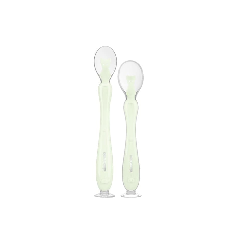 image 1 of Kikka Boo Silicone Spoons With Suction Cup Mint 2Pk