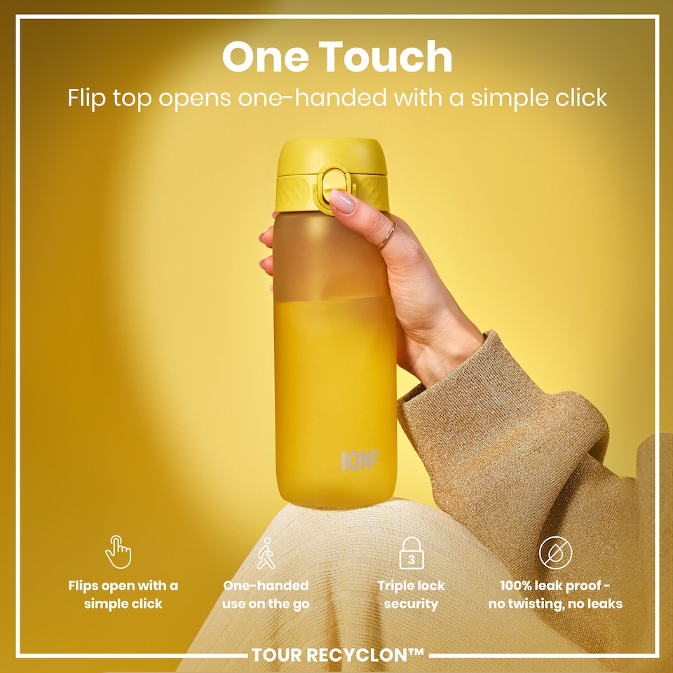 image 1 of Leak Proof Water Bottle, BPA Free, 750ml (24oz) | Yellow | Yellow | One Size