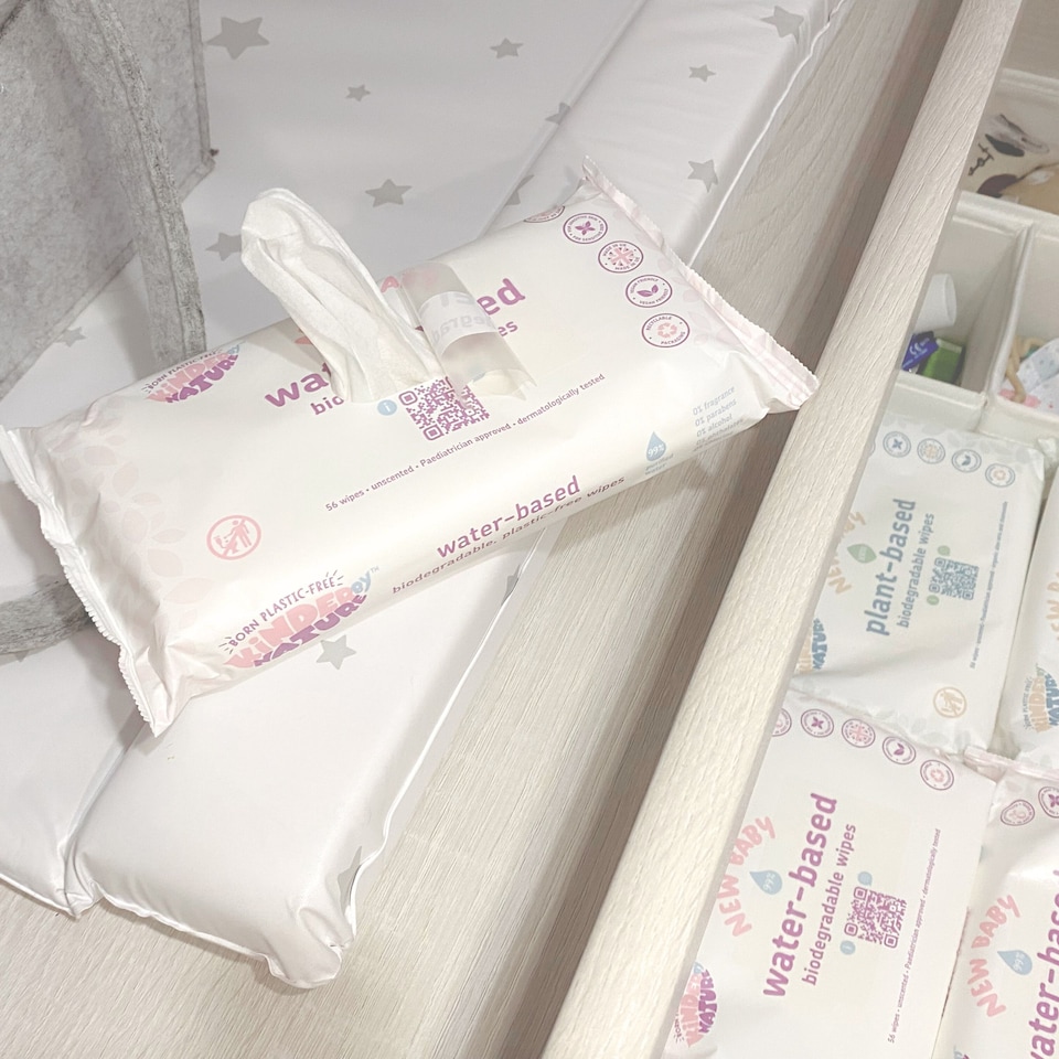 image 1 of Kinder by Nature Water-Based wipes - 12 packs x 56 wipes