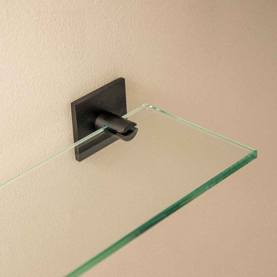 image 1 of COSMIC Glass Bathroom Shelf Organizer 40cm Self-adhesive Chrome Stick Collection