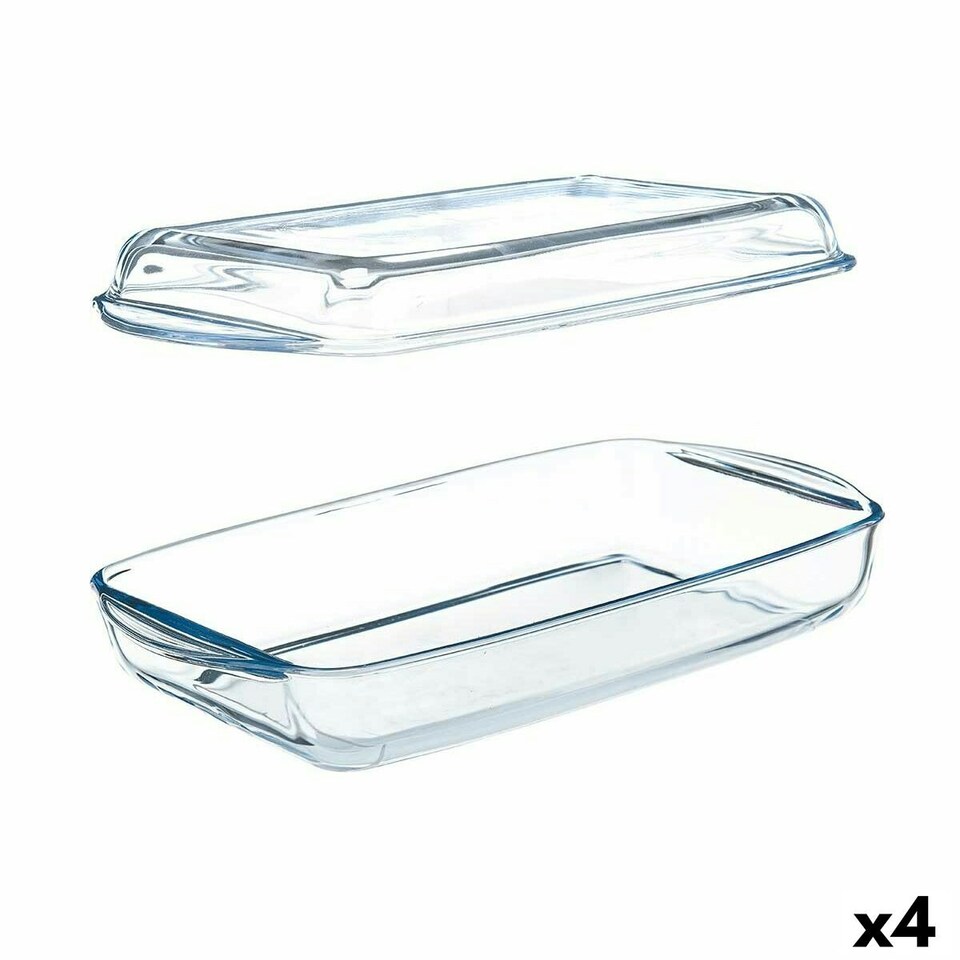 image 1 of Tray with lid Pasabahce Borcam Transparent Borosilicate Glass 1,9 L (4 Units) N/A