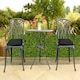 image 8 of Centurion Supports OSHOWA Luxurious Garden and Patio Table and 2 Large Chairs with Armrests Cast Aluminium Bistro Set - Grey with Black Cushions
