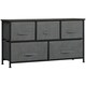 image 1 of HOMCOM Chest of Drawers, 5 Drawer Fabric Dresser for Bedroom, Dark Grey