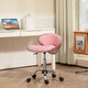 image 2 of HOMCOM Adjustable Rolling Swivel Beauty Salon Chair, Stool for Spa, Technician - Pink
