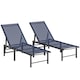image 1 of Outsunny Sun Loungers Set of 2, 5-Level Reclining Sunbeds, Dark Blue | Black | Dark Blue | One Size