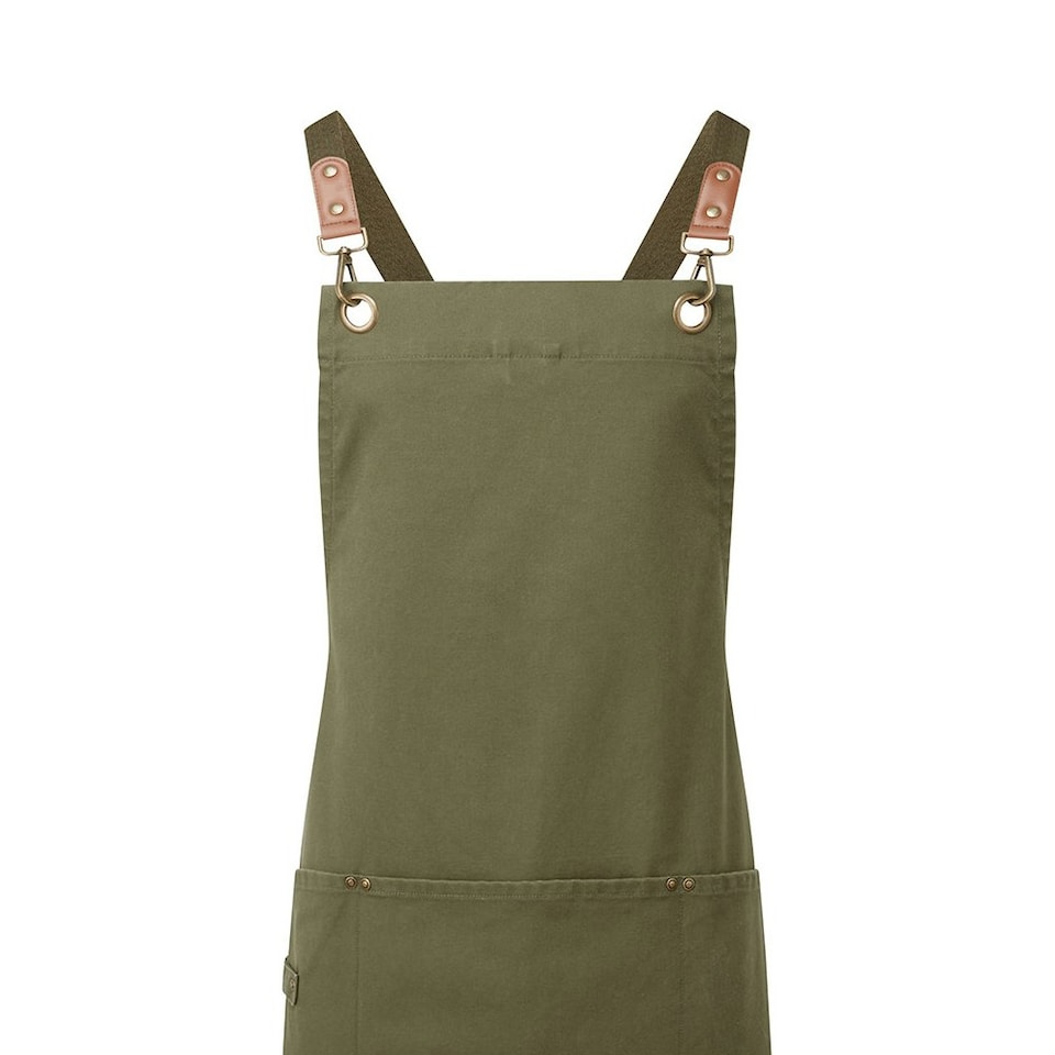image 1 of Premier Cross Back Bib Apron - Olive - One Size