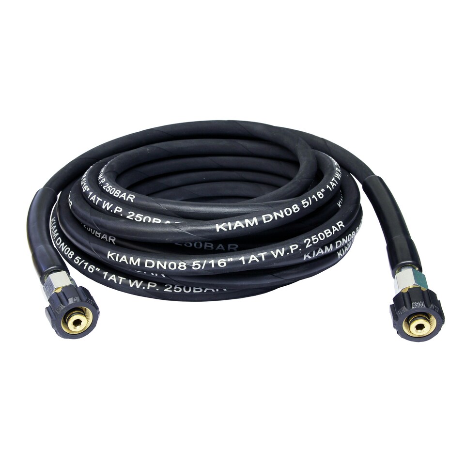 image 1 of M22 Female - M22 Female Heavy Duty 5/16" Rubber Pressure Washer Hose Black | 20m
