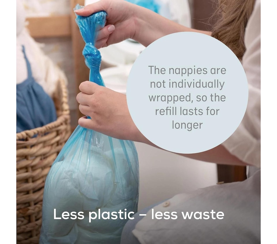 image 1 of Angelcare Nappy Bin Refill Cassette Compatible Disposal System 2 Pack