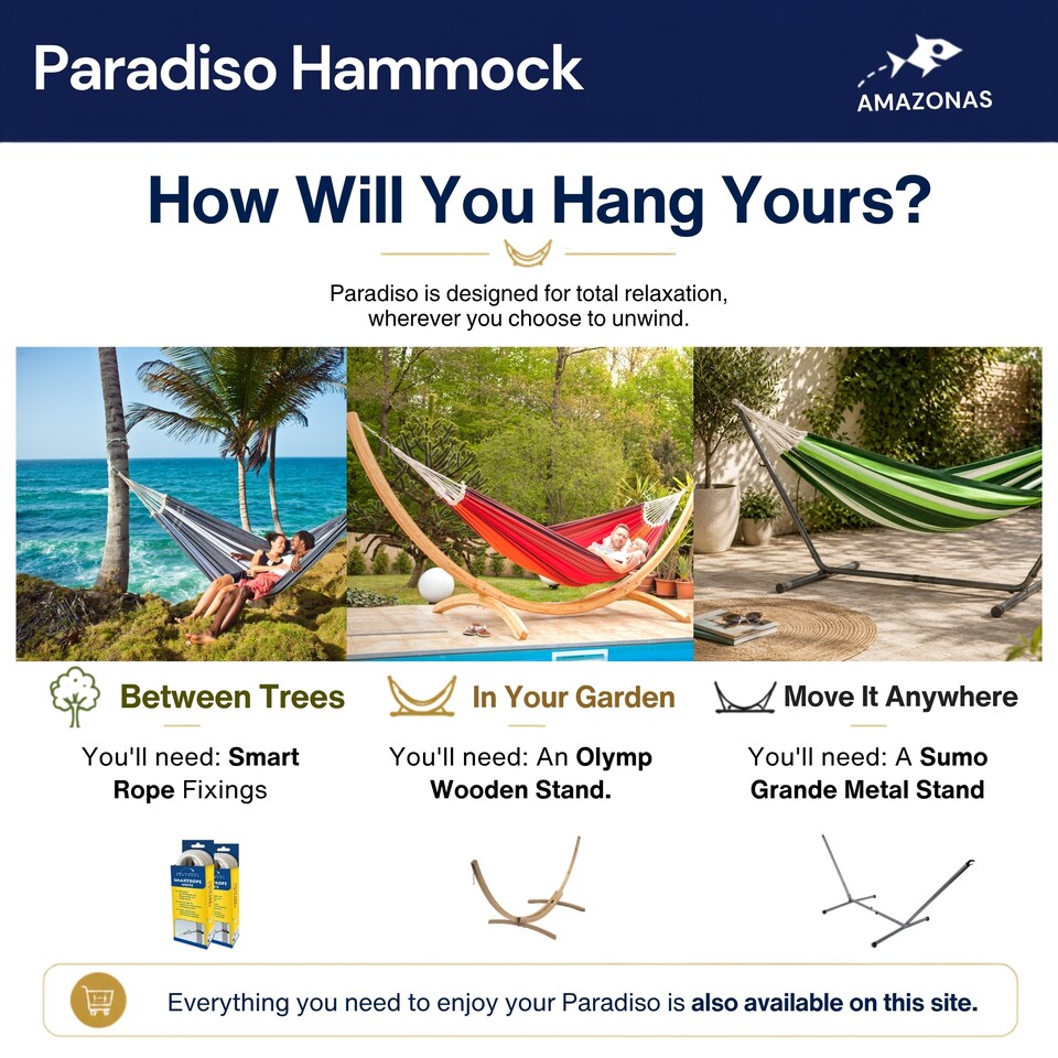image 1 of Amazonas XXL Family Garden Hammock – Paradiso Silver