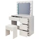 image 7 of White Dressing Table Hollywood LED Mirror Makeup Desk Vanity Table Bedroom Furniture White