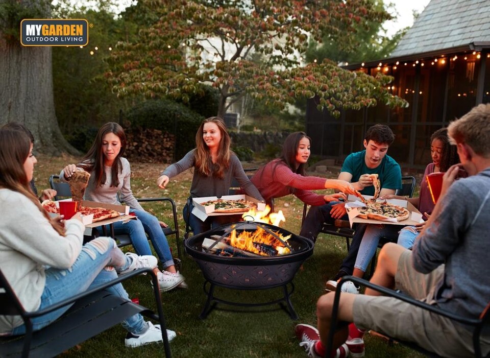 image 1 of Cordoba Large Garden Fire Pit Portable for Picnic BBQ Patio Party Copper Firepit