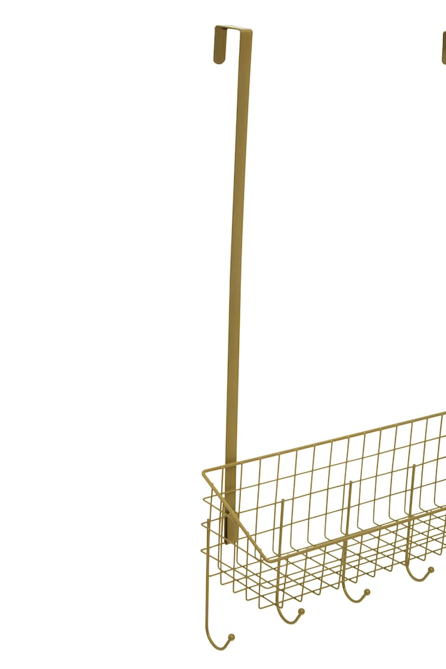 image 1 of Interiors By Premier Smart Design Gold Finish Over The Door Hanger, Versatile Storage Over Door Hooks, Sturdy Hanging Hooks