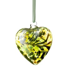 Amelia Art Glass Hanging Friendship Birthstone Heart Ornament August