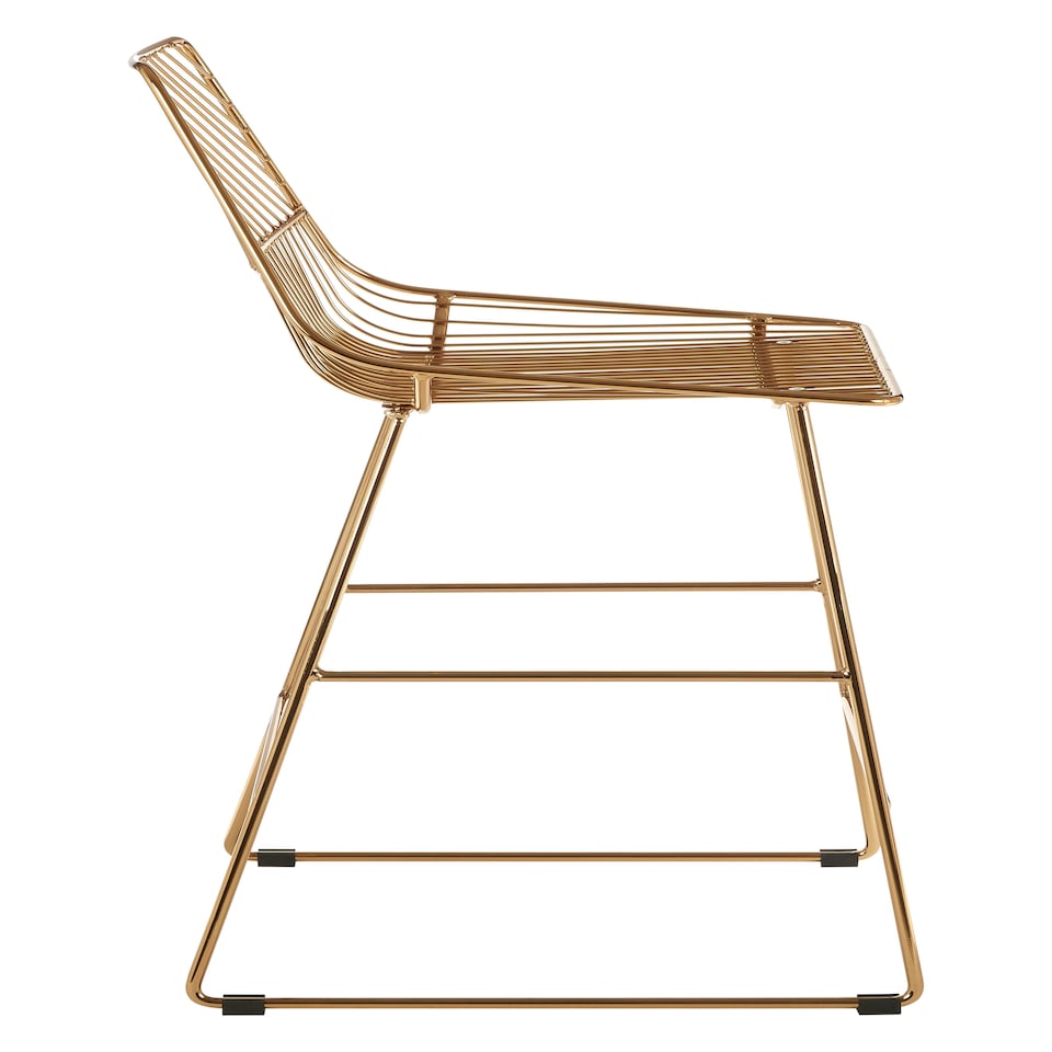 image 1 of Interioirs by Premier Gold Metal Wire Bar Chair, Sturdy Metal Chair for Bar, Breakfast Wire Chair for Home