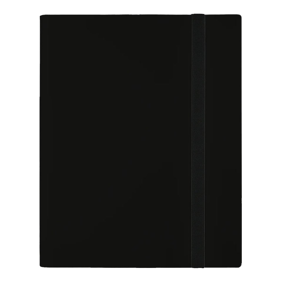 image 1 of PokeProtection Trading Card Binder with Strap Closure and 360 Card Capacity in Black | Black | Black | 1