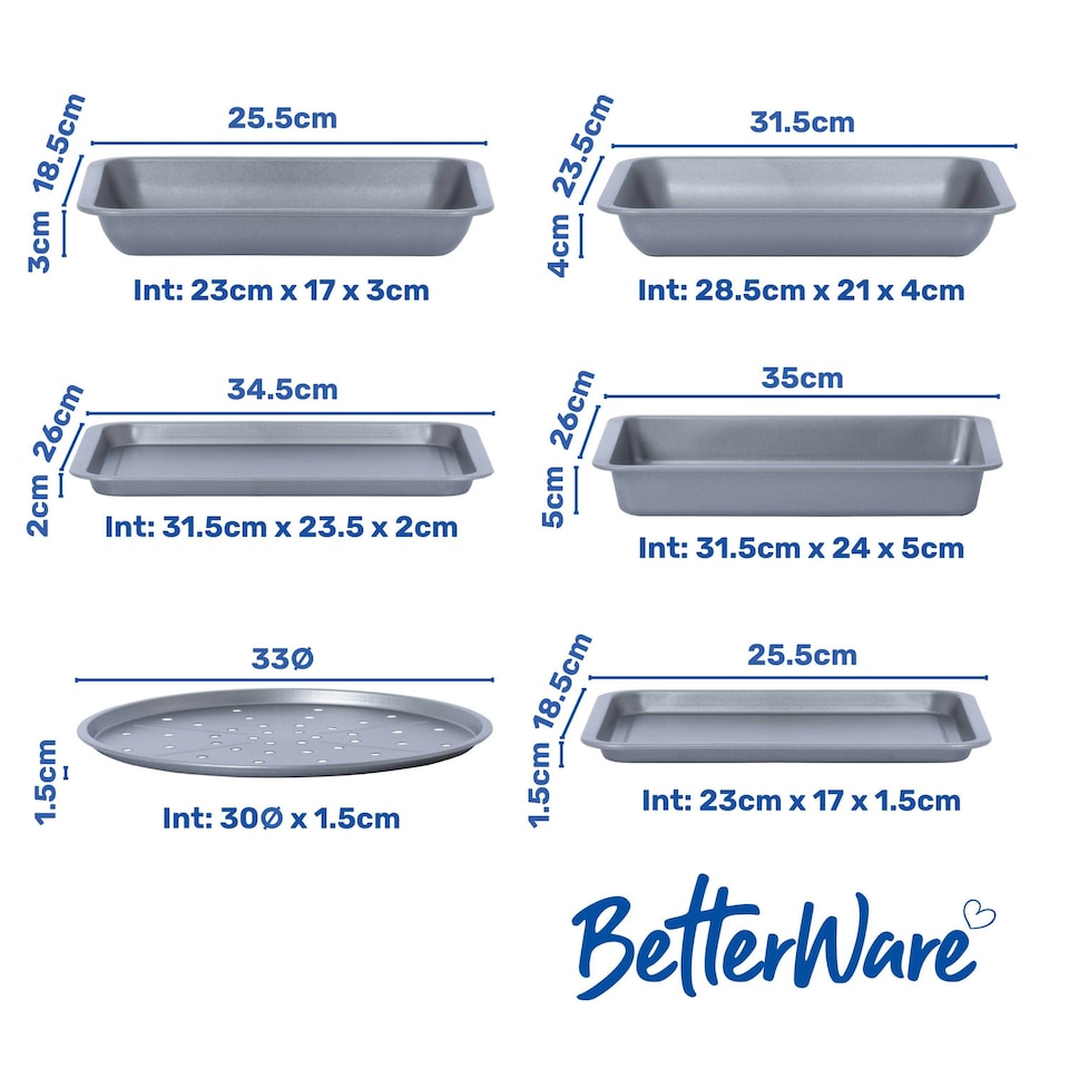 image 1 of BetterWare Essentials Non-Stick 6 Piece Baking & Roasting Set