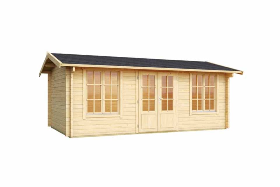 image 1 of Pembrokeshire 53-Log Cabin, Wooden Garden Room, Timber Summerhouse, Home Office - L540 x W345.8 x H239.4 cm | Brown