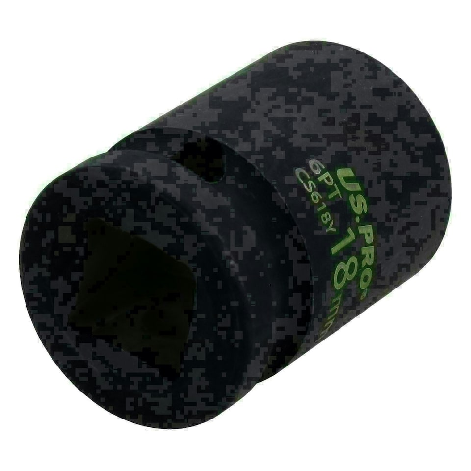 image 1 of 18mm Metric Shallow Impact Impacted European Style Socket 1/2" Drive 6 Sided