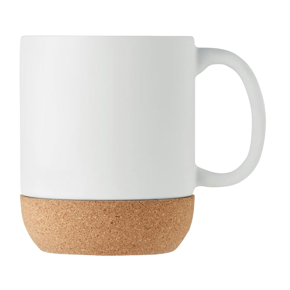 image 1 of MidOcean Matt Cork Ceramic 300ml Mug - White - One Size