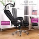 image 5 of Neo Office Chair Brown Faux Leather with Massage Function & Footrest | Black