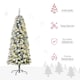 image 3 of HOMCOM 5FT Prelit Artificial Snow Flocked Christmas Tree with Warm White LED Light, Holiday Home Xmas Decoration, Green White